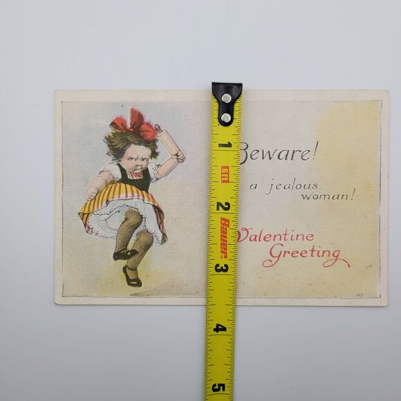 Antique Valentine Postcard Jealous Woman Design Series 238 Romantic Funny - Picture 6 of 6